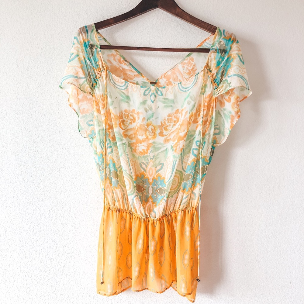 Free People Boho Sheer Blouse NWOT